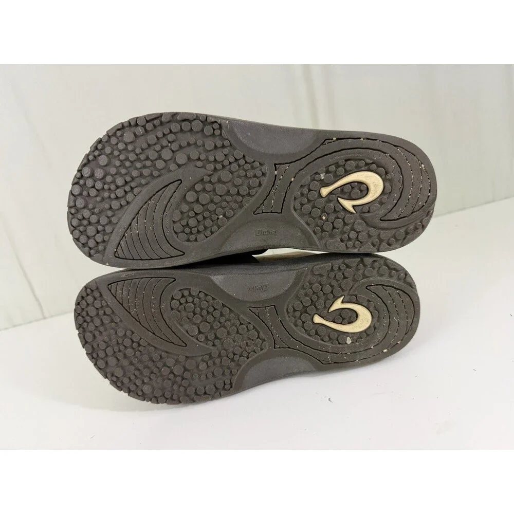 OLUKAI Dark Java Nalu Slide Sandals Mens Sz 9 EU 42 Beach Vibes  Hook & Loop